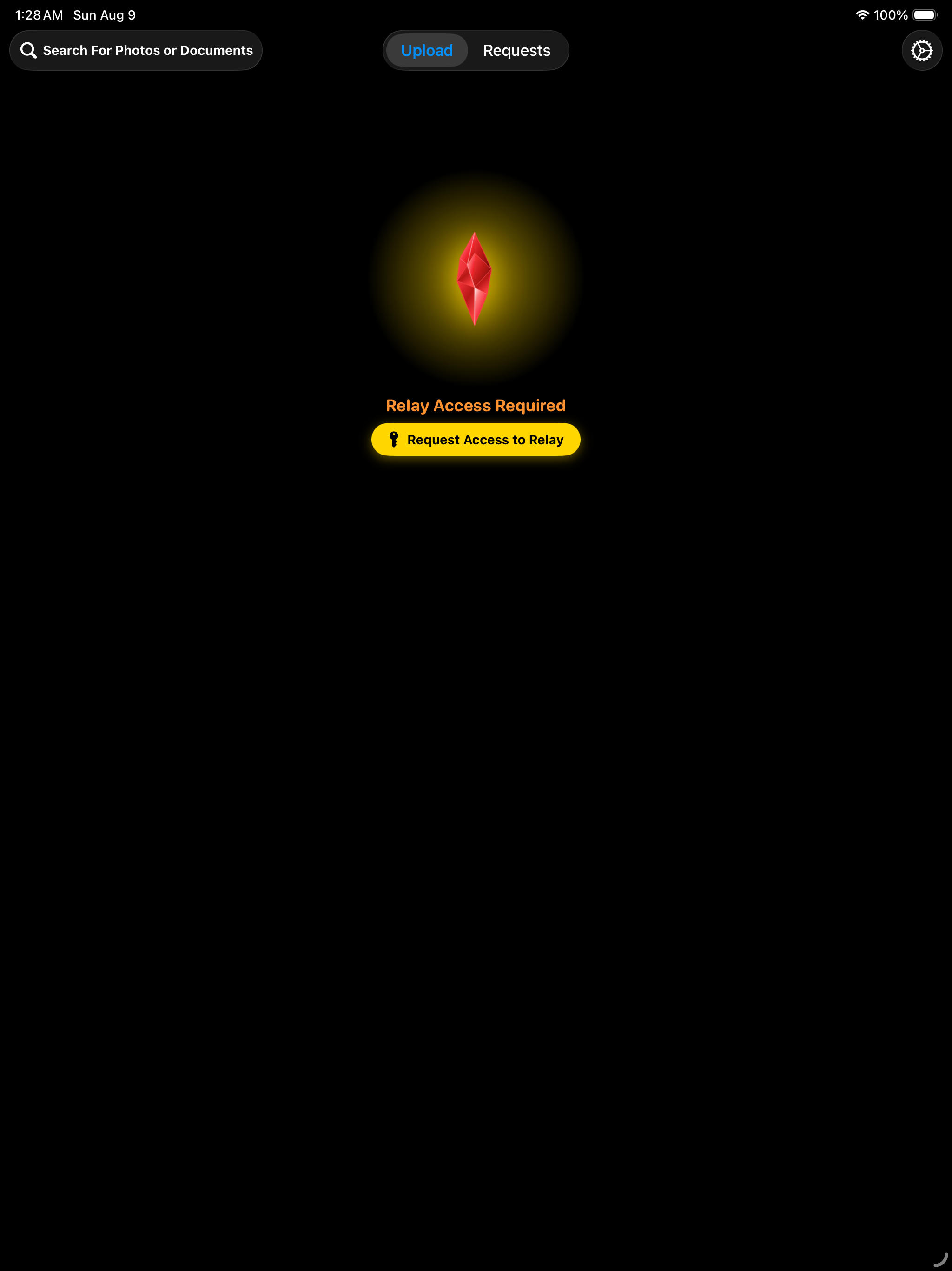 AetherRelay iPad Access Request